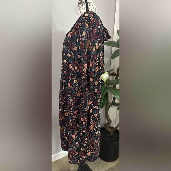 🖤🌸 NWT MSK Women’s Black Floral Ruffled Shift Dress 🌸🖤 - Picture 9 of 14